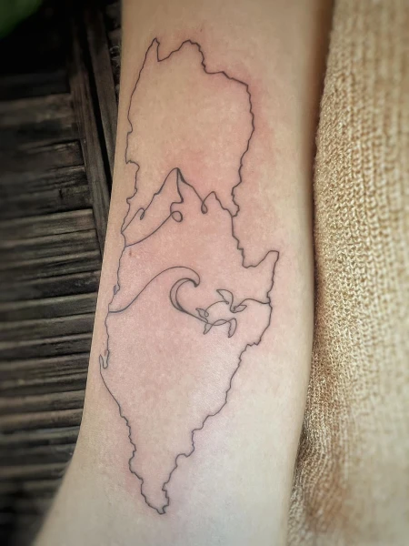 Tatouage silhouette pays